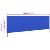  Vjetrobran s 3 panela od tkanine 400 x 120 cm azurno plavi | Eponuda.ba