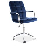  Uredska stolica Q-022 - baršun - tamno plava | shoptok.hr
