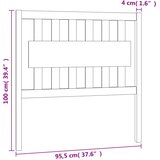  Uzglavlje za krevet crno 95,5 x 4 x 100 cm od masivne borovine | shoptok.hr