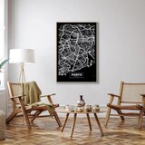  Slika - Negative Map: Porto (1 Part) Vertical 80x120 U prirodnom drvenom okviru | shoptok.hr