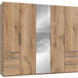 MID.YOU omara s klasičnimi vrati, srebrne barve, barve hrasta | Shoptok.si