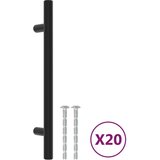  Ručke za ormarić 20 kom crne 128 mm od nehrđajućeg čelika | shoptok.hr