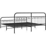 Metalni okvir kreveta uzglavlje i podnožje crni 193x203 cm | shoptok.hr