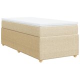 vidaXL Box spring postelja z vzmetnico krem 90x200 cm blago, (21291623) | Shoptok.si