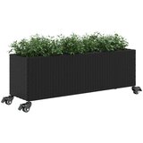  Vrtna sadilica s kotačima 3 posude crna 107x32x38 cm poliratan | Eponuda.ba