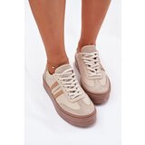 Zazoo Ladies Leather Sneakers On Platform N1234 Beige | Shoptok.si