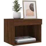  Noćni ormarići s LED svjetlima zidni 2 kom smeđa boja hrasta | shoptok.hr