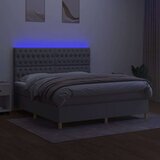  Box spring s madracem LED svjetlosivi 180x200 cm tkanina | shoptok.hr