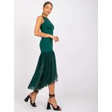 Fashion Hunters Dark green dress with mesh Sophie | Shoptok.si