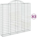  Lučne gabionske košare 3 kom 200x50x180/200cm pocinčano željezo | shoptok.hr