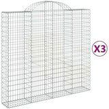  Obokane gabion košare 3 kosi 200x50x180/200 cm pocinkano železo, (20758477) | Shoptok.si