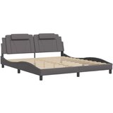 vidaXL Posteljni okvir z vzglavjem siv 180x200 cm umetno usnje, (21095147) | Shoptok.si