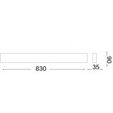 Ideal Lux led zidna lampa delta LED/30W/230V 3000K 83 cm cri 90 crna | Eponuda.com