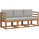  Set vanjskih sofa s jastukom 3 pcs Prirodna i svijetlo siva | shoptok.hr