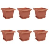 vidaXL Saksije za biljke 6 pcs Crvena cigla 20 x 20 x 16 cm Plastika - Crvena cigla 33 x 33 x 26 cm 6 Cijene