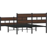  Metalni okvir kreveta bez madraca smeđa boja hrasta 160x200 cm | shoptok.hr