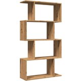 vidaXL Pregrada s knjižno omaro 4-nadstr. artisan hrast 70x24x129 cm | Shoptok.si