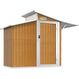  Vrtno spremište smeđe 270 x 130 x 208,5 cm od pocinčanog čelika | shoptok.hr