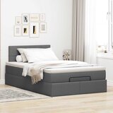  Otomanski krevet s madracem i LED tamnosivi 120x190 cm tkanine | shoptok.hr