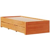 vidaXL Posteljni okvir brez vzmetnice s predali 100x200 cm borovina | Shoptok.si