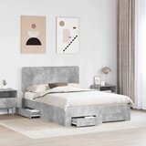  Konstrukcija postelje z vzglavjem Betonsko siva 140 x 200 cm, (5000102494) | Shoptok.si