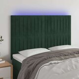  LED posteljno vzglavje temno zeleno 144x5x118/128 cm žamet, (20953808) Cene