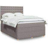 vidaXL Krevet s oprugama i madracem smeđesivi 140 x 190 cm od tkanine | shoptok.hr