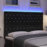  LED glava kreveta s LED trakama s uzglavljem Crna 144 cm Baršun | shoptok.hr