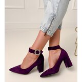 D/CEO Purple block heel pumps with buckle and rhinestones Vellus | Shoptok.si