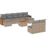 Maison Chic Seti vrtnega pohištva - Vrtna garnitura - Vrtni pohištvo set 10-delna z blazinami bež poli ratan, (21821313) | Shoptok.si