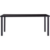  Blagovaonski stol crni 180 x 90 x 75 cm od kaljenog stakla | shoptok.hr
