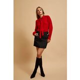 Marisse Red Tie-Neck Shirt | shoptok.hr