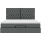  Otomanski krevet s madracem tamnosivi 160x200cm od tkanine | shoptok.hr