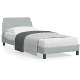 vidaXL Okvir za krevet s uzglavljem svjetlosivi 90x190 cm baršunasti | shoptok.hr