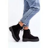 Boto Women's Suede Trapper Boots with Thick Sole and Zipper Black Edivame | ePonuda.com