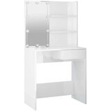  Set toaletnog stolića LED sjajni bijeli od konstruiranog drva | shoptok.hr