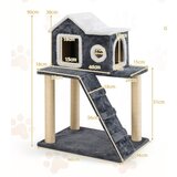  90 cm visok scratcher s ljestvama i kućicom, mačje drvce | shoptok.hr