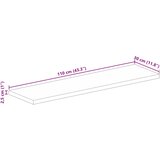 Stolna ploča 110x30x2,5 cm pravokutna masivno grubo drvo manga | shoptok.hr