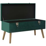 vidaXL klupa s pretincem za pohranu 80 cm zelena baršunasta | shoptok.hr