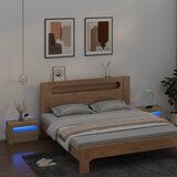  Noćni ormarići 2 kom s LED svjetlima boja hrasta 60x35x40 cm | shoptok.hr