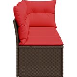  Vrtna sofa s jastucima za 3 osobe, smeđa, poliratan | shoptok.hr