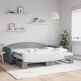  Dnevni krevet na razvlačenje smeđesivi 90 x 200 cm od tkanine | shoptok.hr