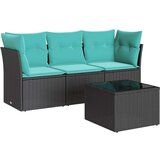 4-dijelni set vrtnih sofa od poliratana s jastucima crni | shoptok.hr