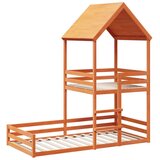 Krevet na kat s krovom voštano smeđi 90x190 cm masivna borovina | shoptok.hr
