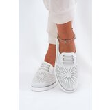 EVENTO Women's Slip-On Lace-Up Shoes White Azethia | shoptok.hr