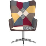  Stolica za opuštanje s uzorkom patchworka od tkanine - Siva 1 Bez naslona za noge | shoptok.hr