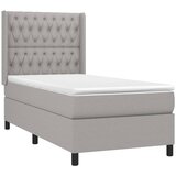  box spring s madracem LED svjetlosivi 100x200 cm tkanina | shoptok.hr