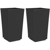 vidaXL Vrtna korita 2 kosa črna 32,5x32,5x57 cm PP | Shoptok.si