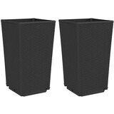 vidaXL Vrtne sadilice 2 kom crne 32 5 x 32 5 x 57 cm od PP-a | shoptok.hr