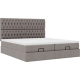 vidaXL otomanski okvir kreveta s madracima smeđesivi 200x200cm tkanine | shoptok.hr
